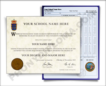 Fake Diploma and Transcripts from Denmark University Denmark D&T